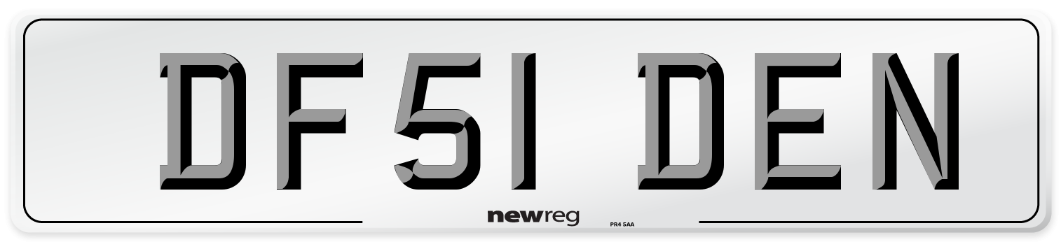 DF51 DEN Number Plate from New Reg